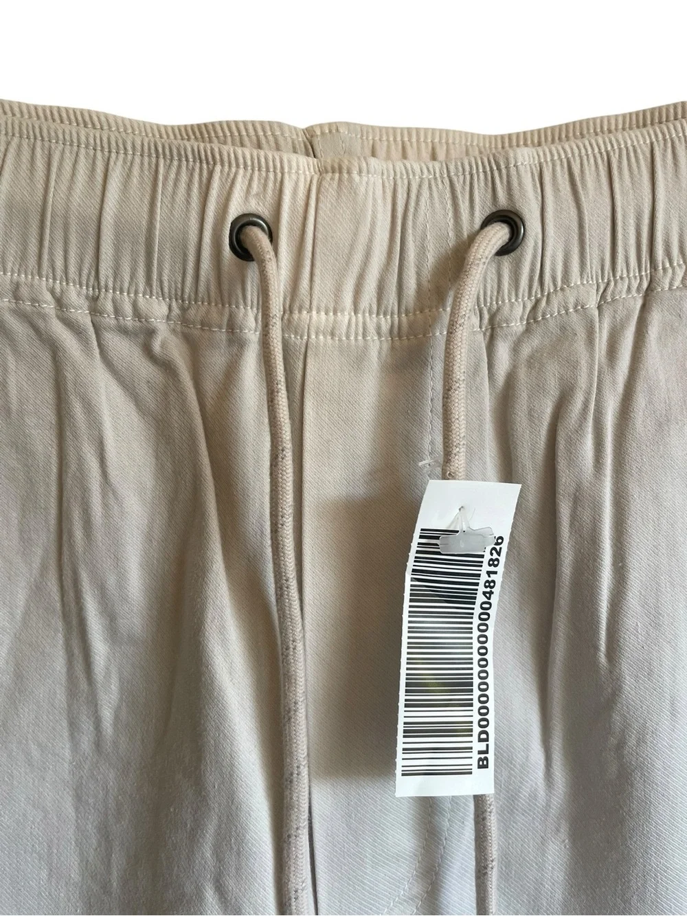 Faherty Essential Drawstring Cotton/Linen Blend Shorts Button‎ Accent in Stone